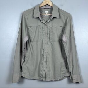 REI Co-op Women's Sahara Vented Roll Tab Sleeve Outdoor Hiking Shirt Size M